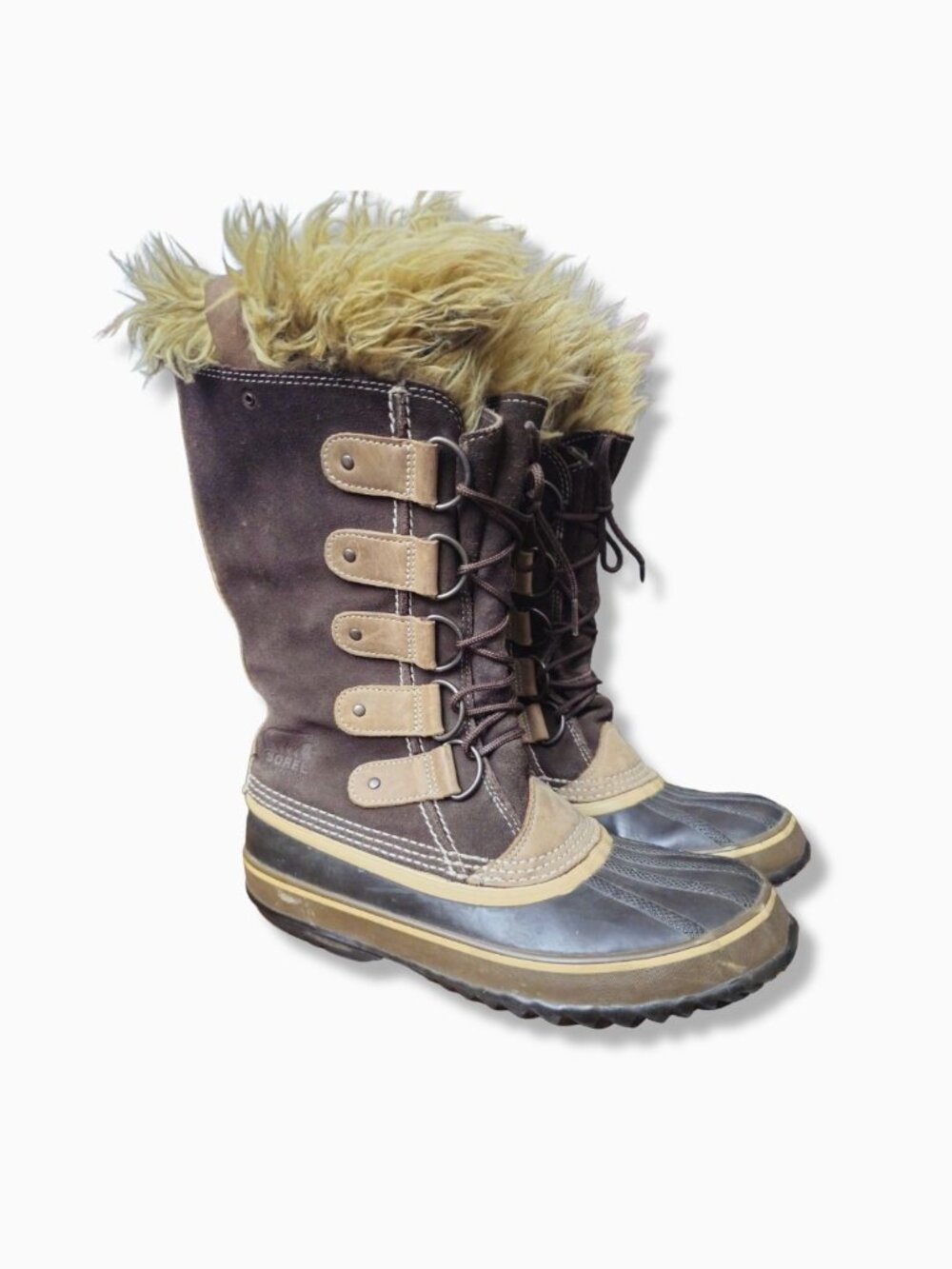 Sorel Joan of Arctic Waterproof Winter Boots Faux Fur Suede Women's Size 9